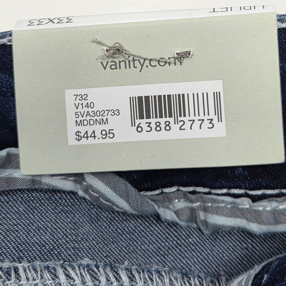 Vanity Uplift Orange Stitch Flare Blue Jeans 33x33 Mid-rise Women's NWT - Picture 10 of 15